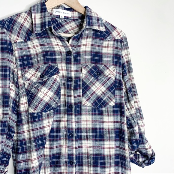 PLAID FLANNEL BUTTON DOWN MAXI DRESS - Picture 4 of 10